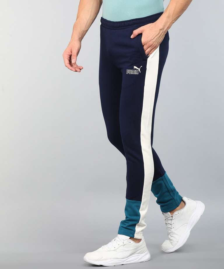 Puma×1DER core pants || men's colorblock blue track
