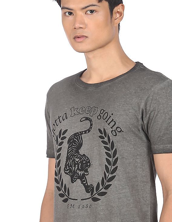 Crew Neck Graphic Print T-shirt by Flying Machine