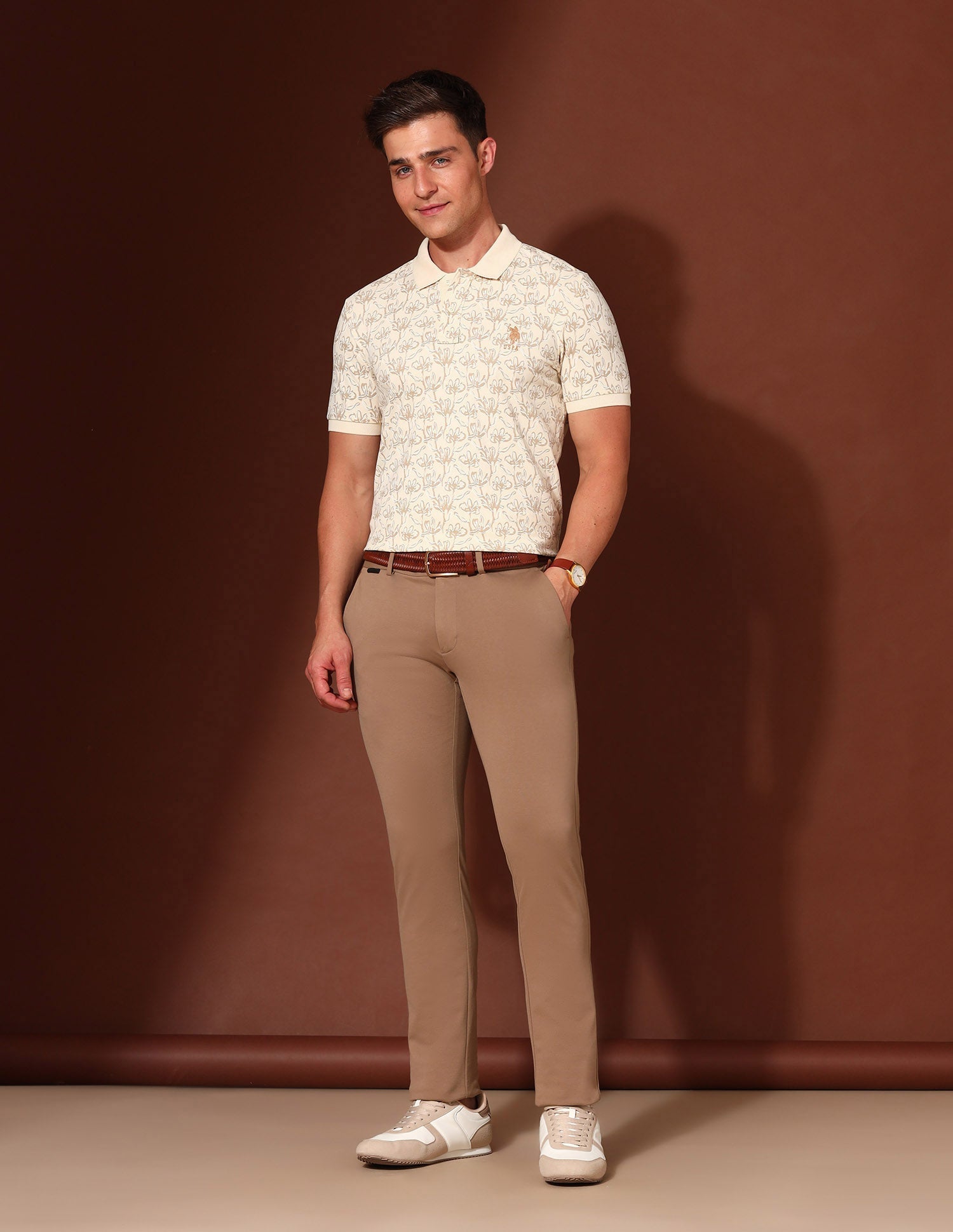 Floral Printed Working Holiday Polo Shirt USPA