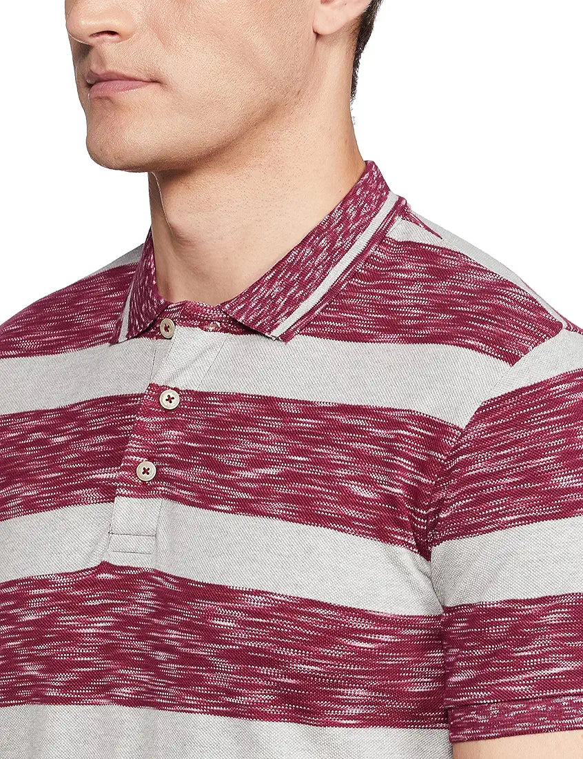 UNITED COLORS OF BENETTON Men's Striped Regular Fit Polo