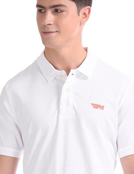 Solid Pique Polo Print T-shirt by Flying Machine