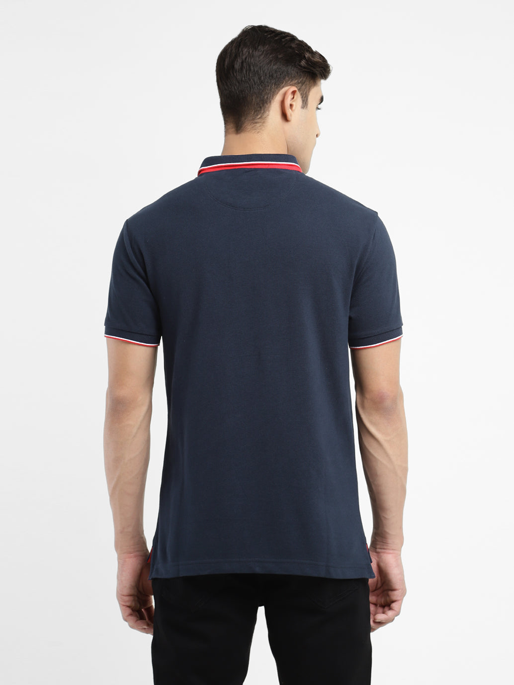 Men's Solid Polo Navy T-shirt by Levi's