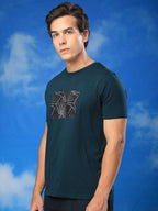Graphic Print Slim Fit Round Neck T-shirt by Rare Rabiit