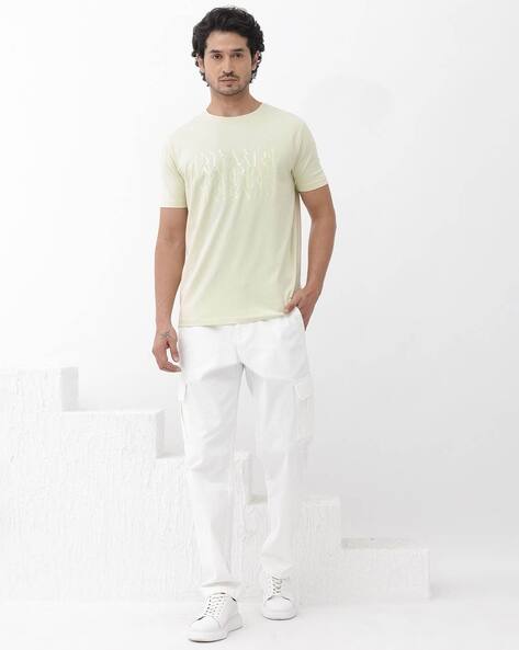 Men Typographic Print Regular Slim Fit T-shirt by Rare Rabbit