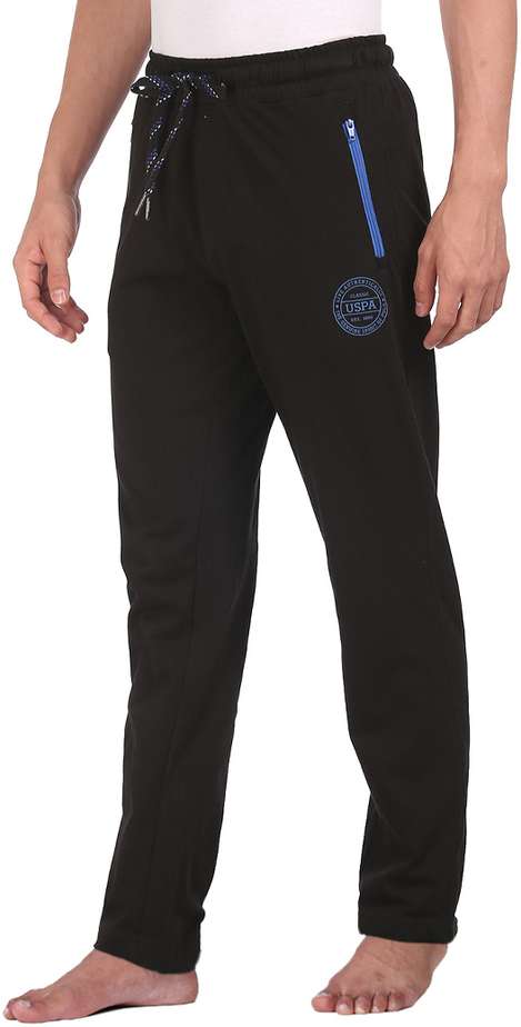 USPA men's solid regular fit TRACK PANTS