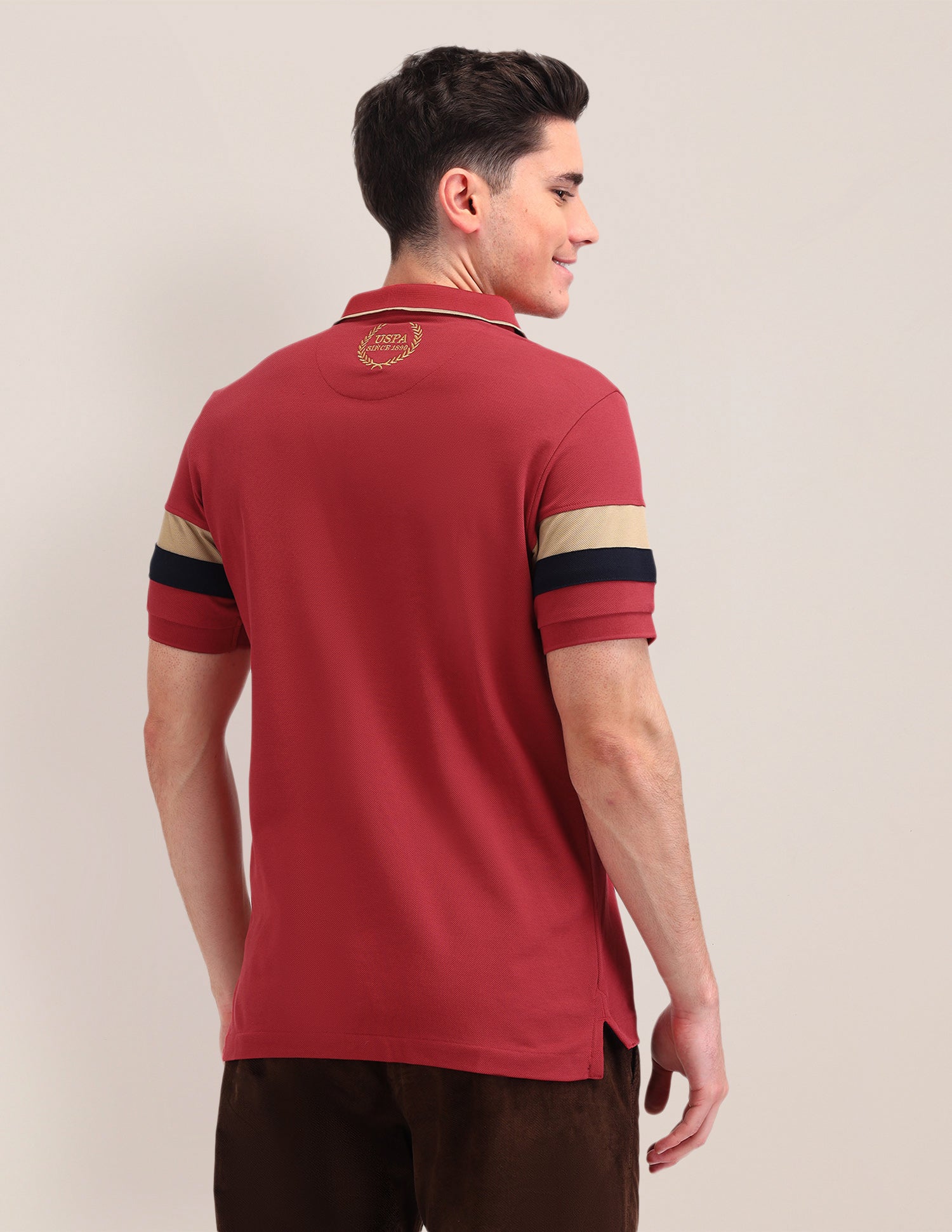 Solid Pattern Cotton Polo Shirt USPA