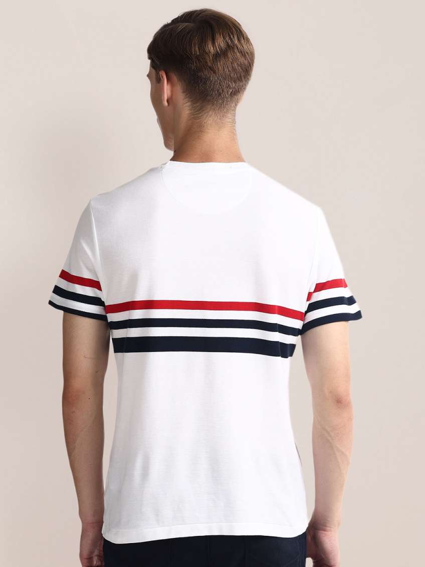 Striped Slim Fit Short Sleeves Round Neck T-shirt by U. S. POLO ASSN.