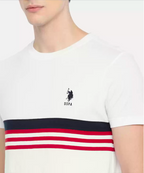 USPA men's Round neck white T-shirt