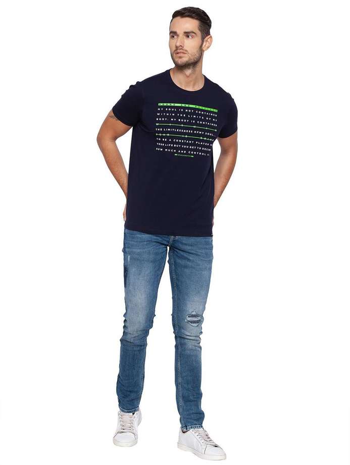 Spykar printed round neck cotton t-shirt