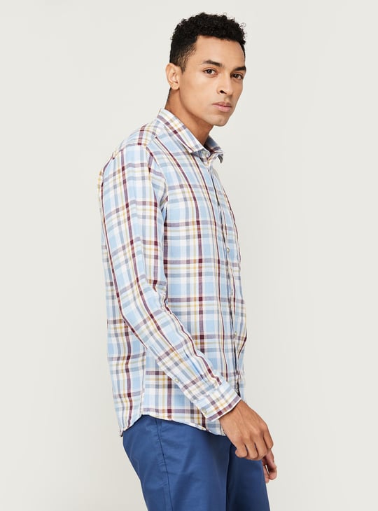 INDIAN TERRAIN Men Checked Slim Fit Casual Shirt