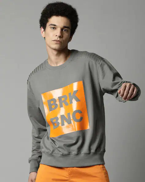 Typographic Print Crew-Neck sweatshirts by Break Bounce