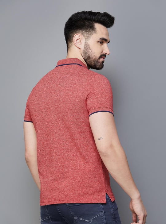 Men Textured Regular Fit Polo T-shirt by Pepe Jeans