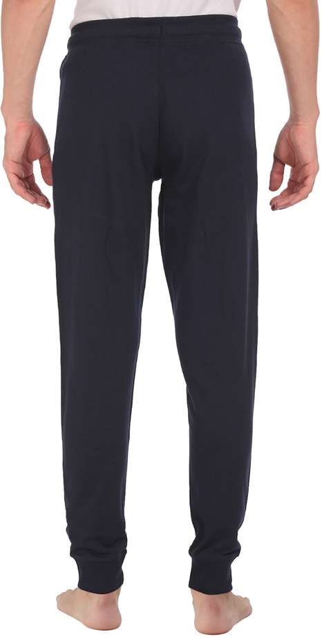 USPA men solid blue track pants