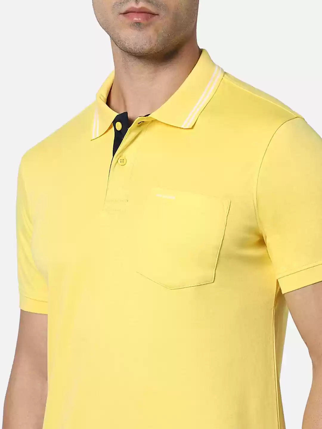 Yellow Polo Collar Pokets T-shirt by van Heusen