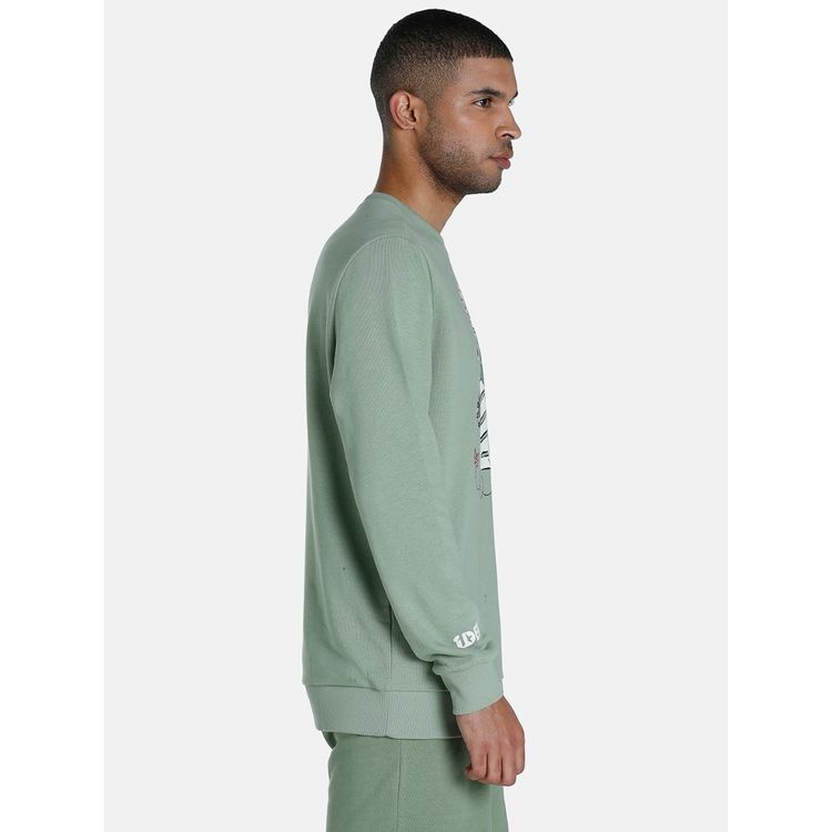 X1der Feelgood Crew Mens Green Sweatshirt by Puma