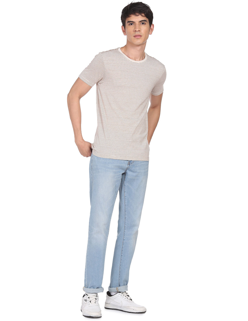 FLYING MACHINE men's Regular Fit crew-neck T-shirt