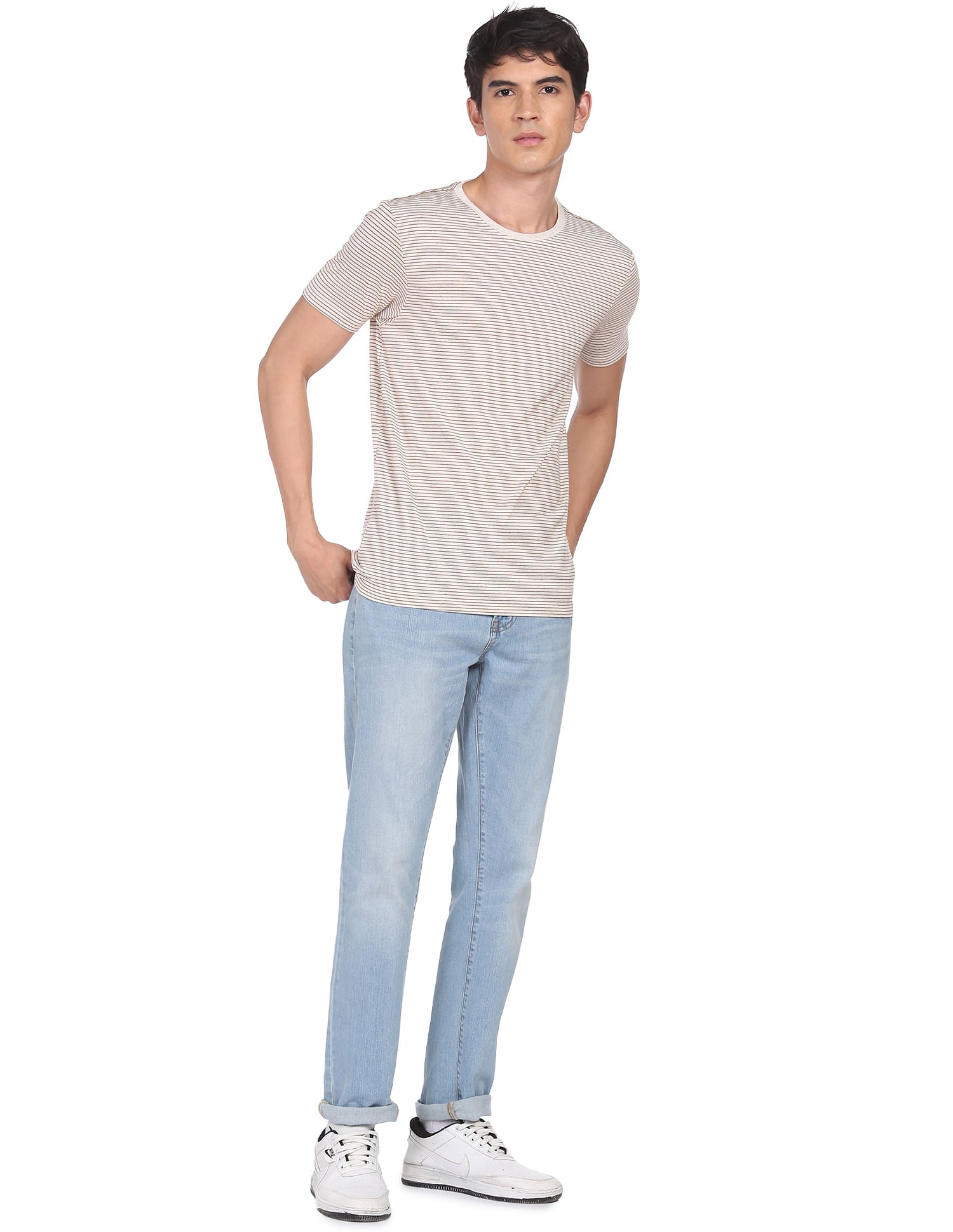 FLYING MACHINE men's Regular Fit crew-neck T-shirt