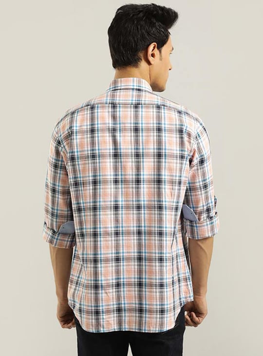 INDIAN TERRAIN Men Checked Slim Fit Casual Shirt