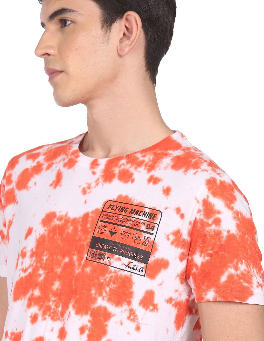 Crew Neck Tie Dye Print T- shirt by Flying Machine