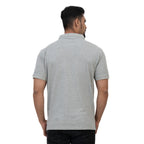 Men Solid Polo Neck Pure Cotton Black T-shirt by U. S. POLO ASSN.