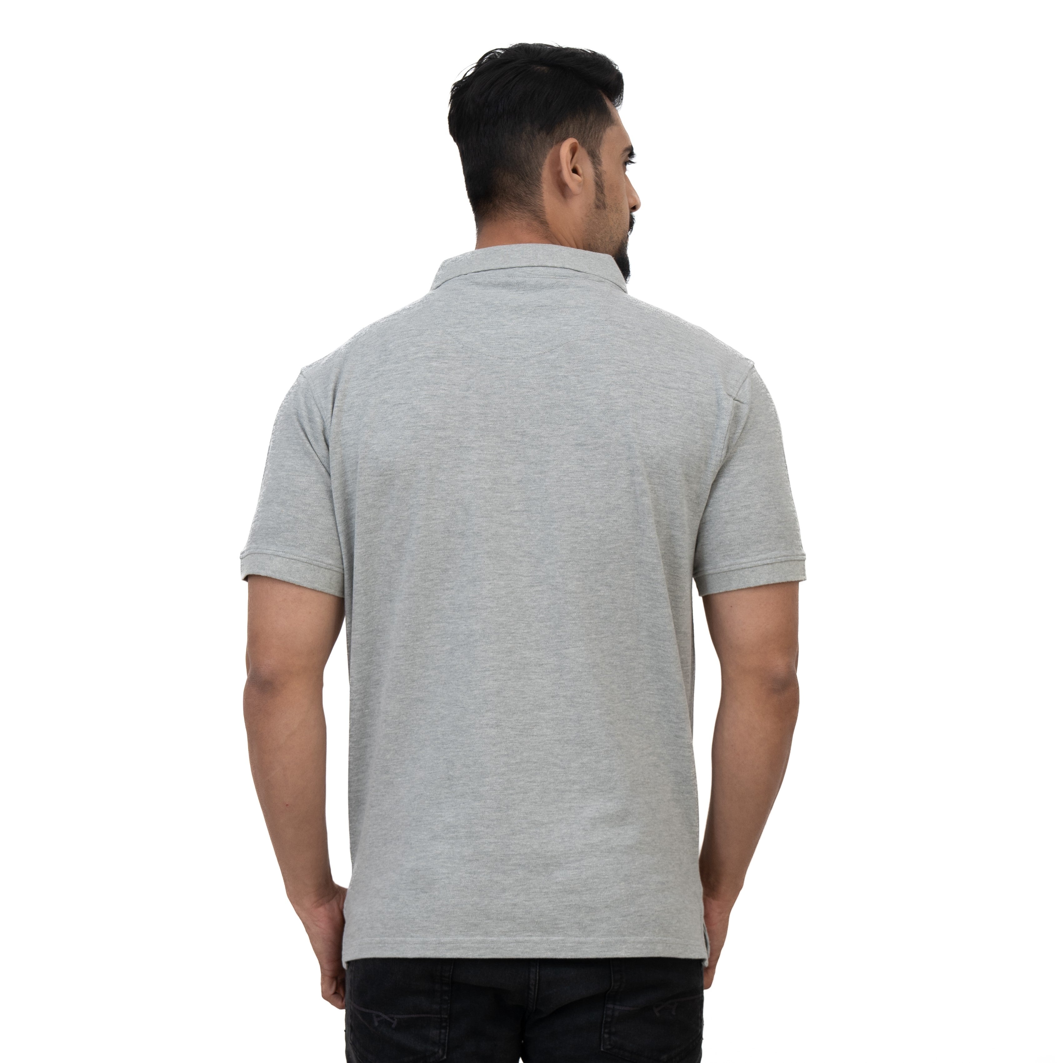 Men Solid Polo Neck Pure Cotton Black T-shirt by U. S. POLO ASSN.