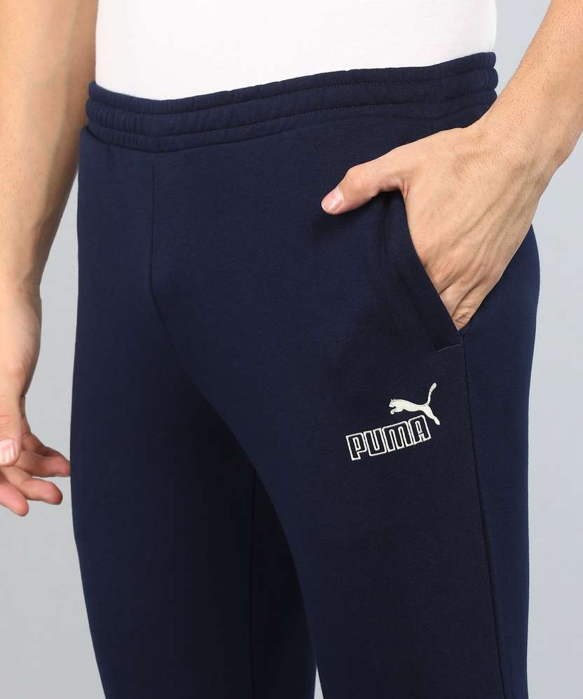 Disign Core Pants Embroidered Men's Blue Track Pants by PUMA