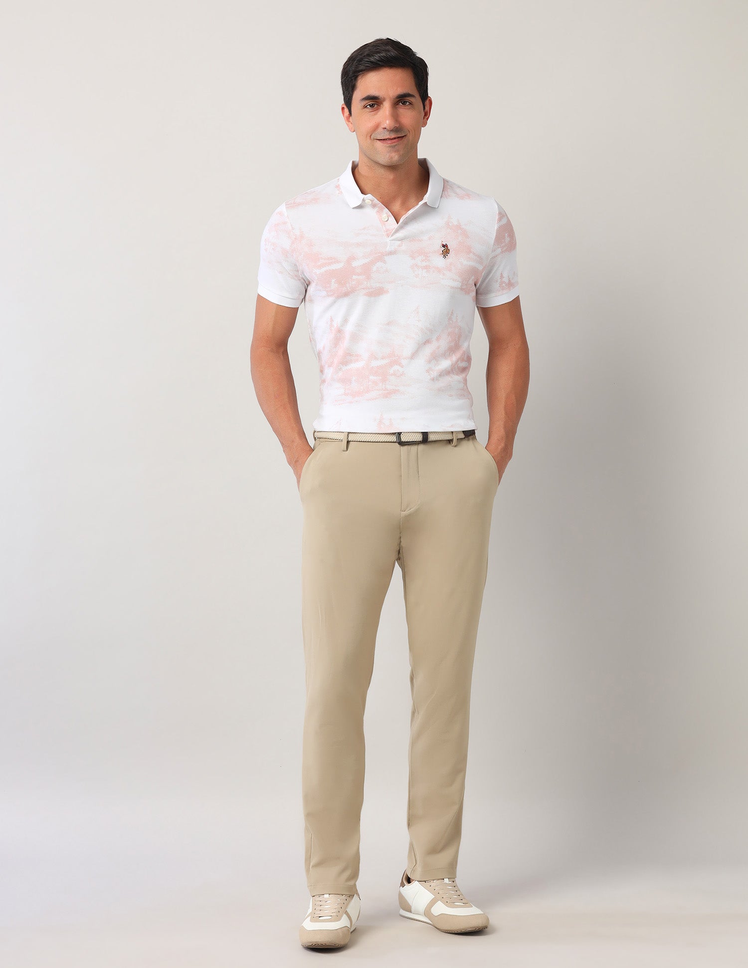 USPA printed regular fit POLO t-shirt