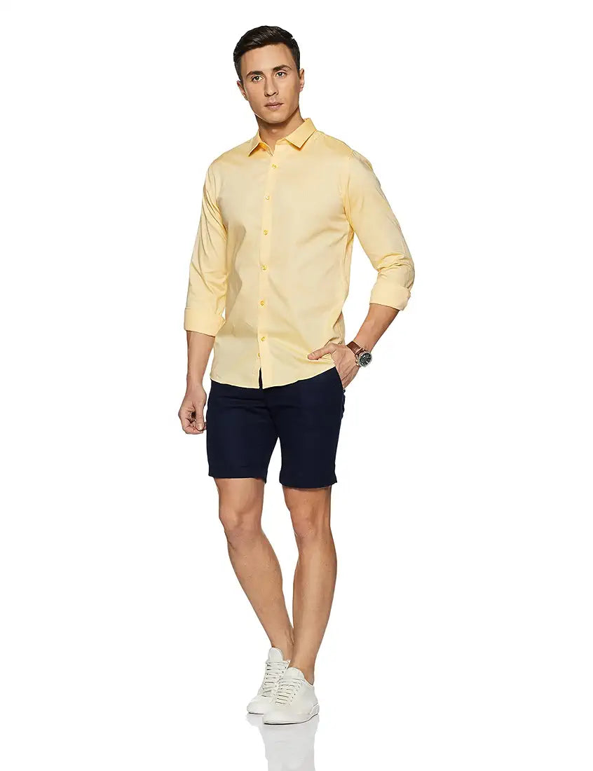 Regular Fit Spread Collar Solid Tencel Shirt UCB