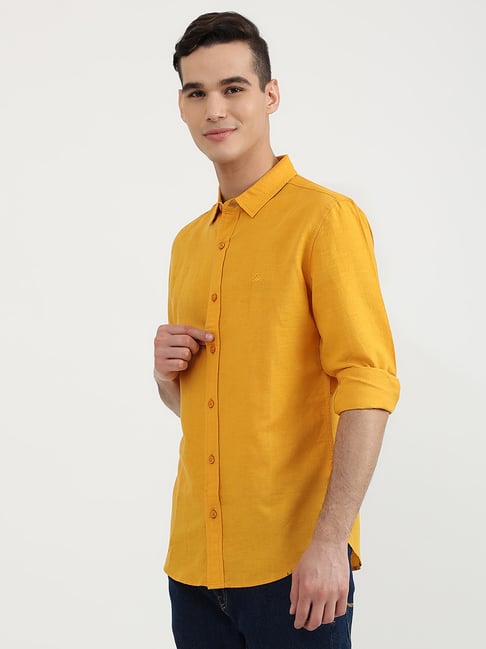 Regular Fit Spread Collar Solid Tencel Shirt UCB