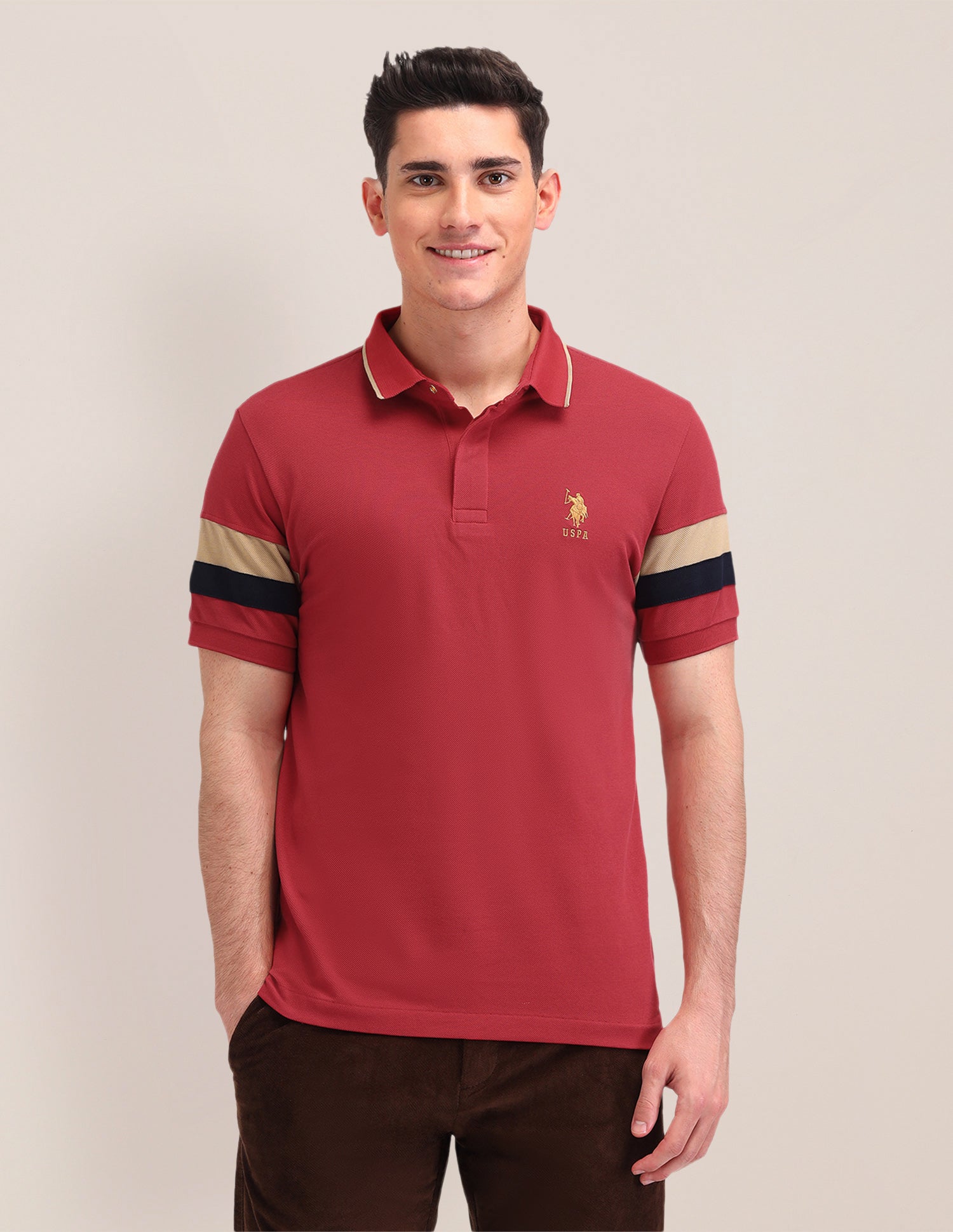 Solid Pattern Cotton Polo Shirt USPA