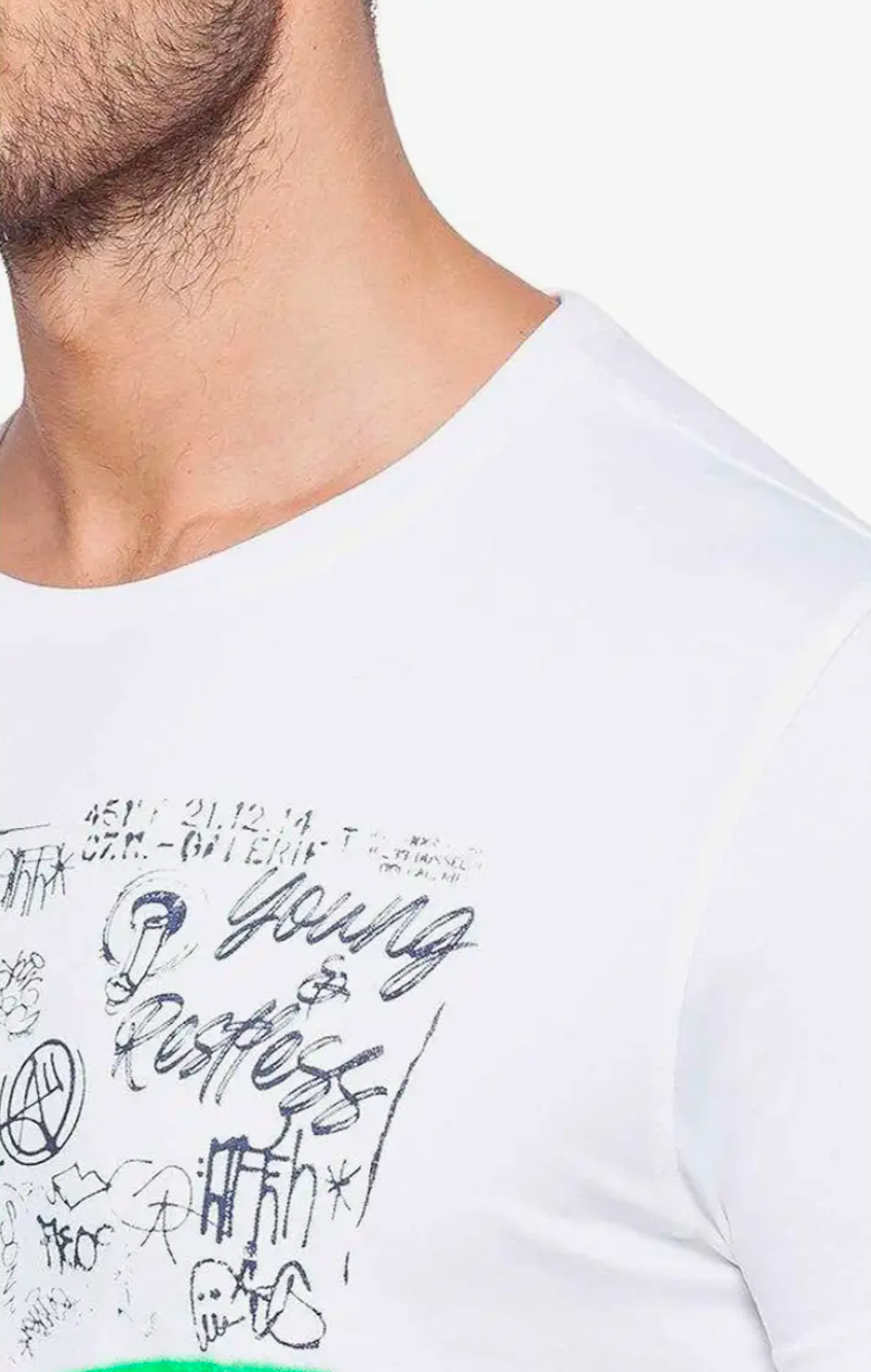 Spykar blended slim fit white t-shirt
