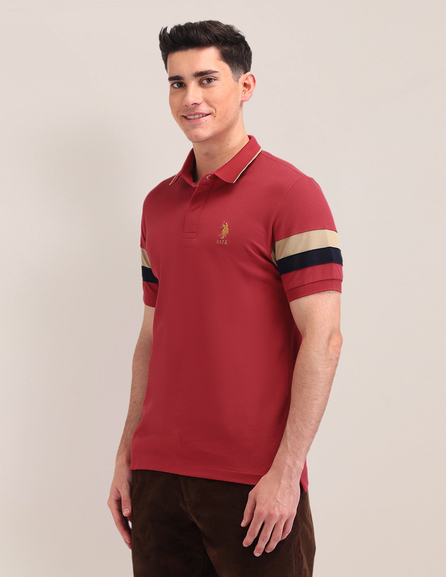 Solid Pattern Cotton Polo Shirt USPA