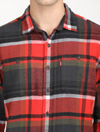 Men's Plaid Red Spread Collar Shacket Levi's