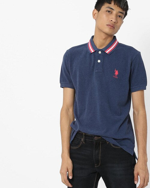 USPA regular fit cotton Polo t-shirt