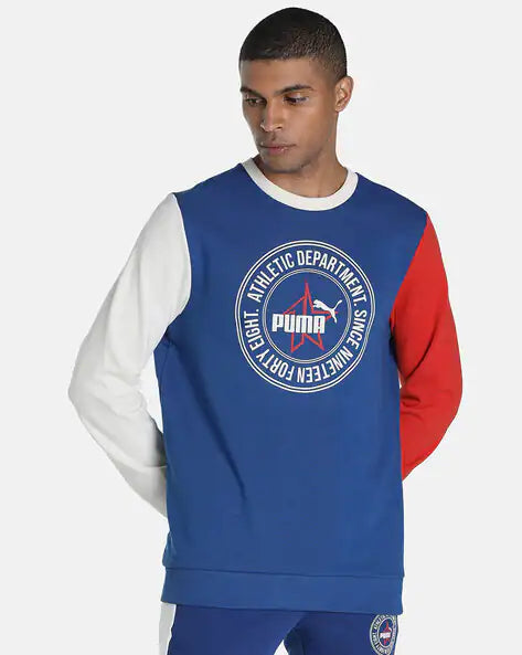 Typographic Print Round-Neck Sweatshirt by Puma