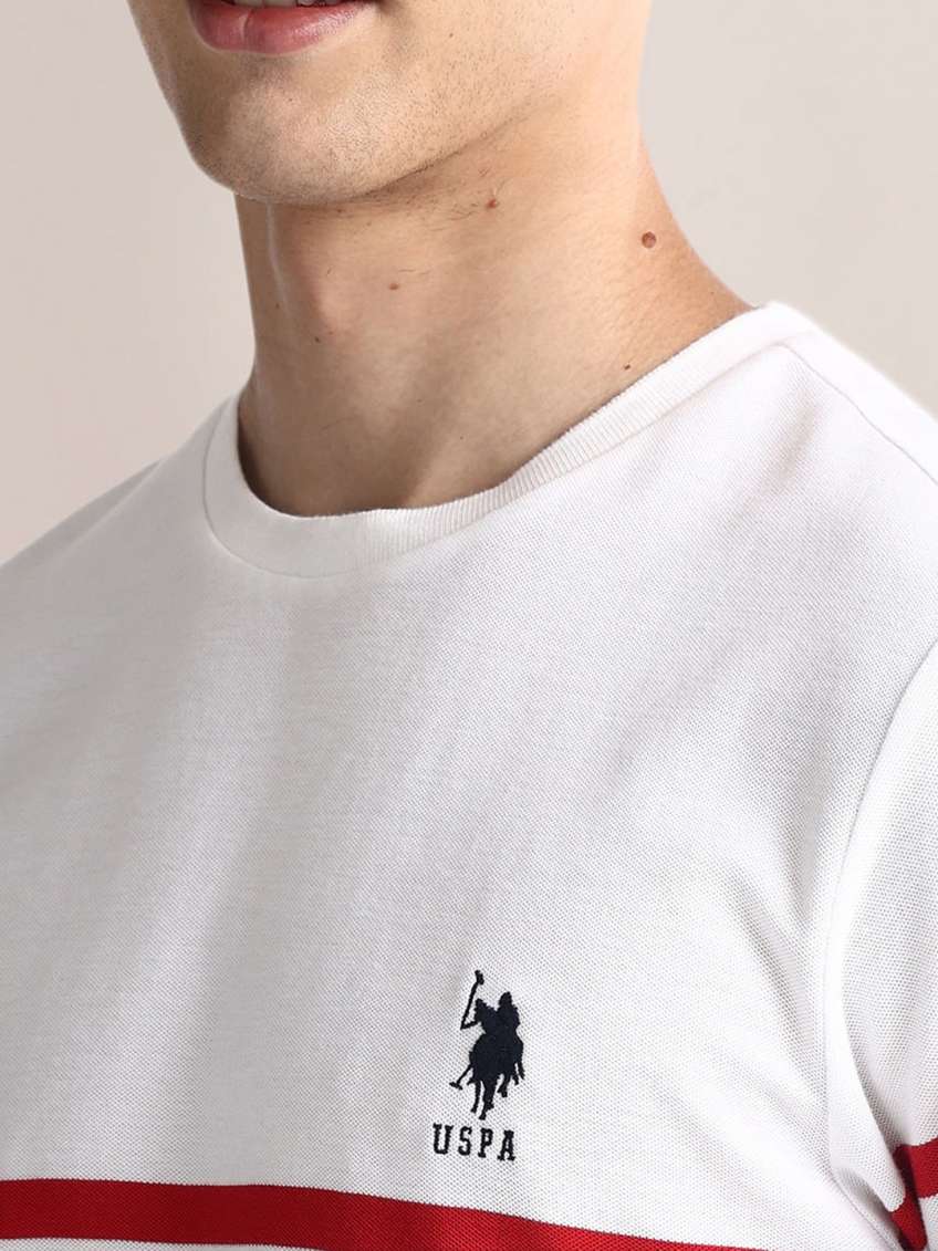 Striped Slim Fit Short Sleeves Round Neck T-shirt by U. S. POLO ASSN.