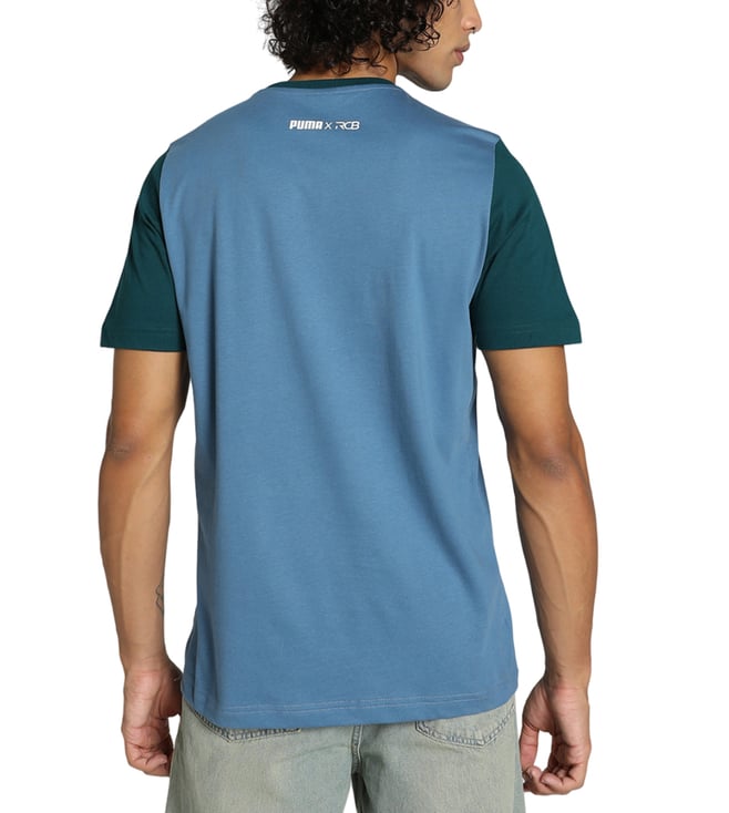 PUMA|RCB Blue Men's Athleisure Printed Regular Fit T-Shirt