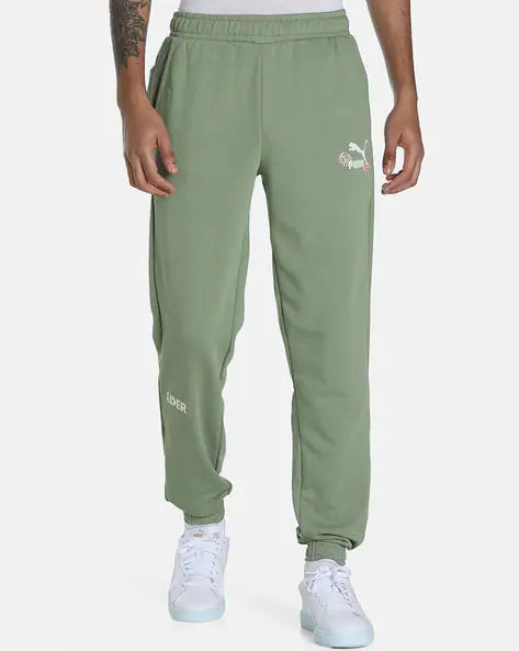 Brand Print Straight Joggers by PUMA