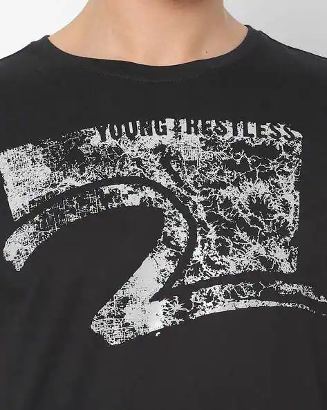 Graphic Print Crew-Neck T-shirt by spykar