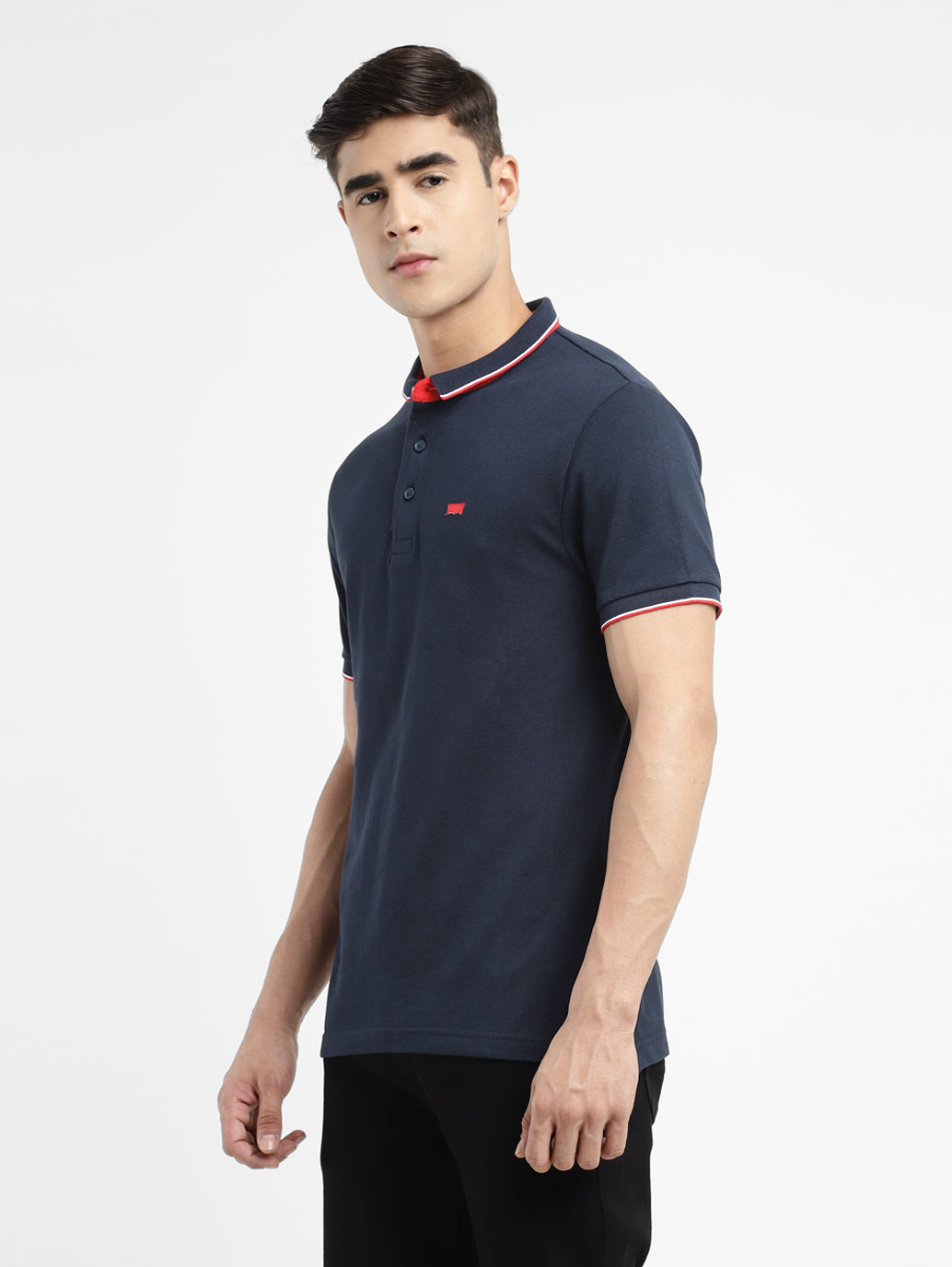 Men's Solid Polo Navy T-shirt by Levi's