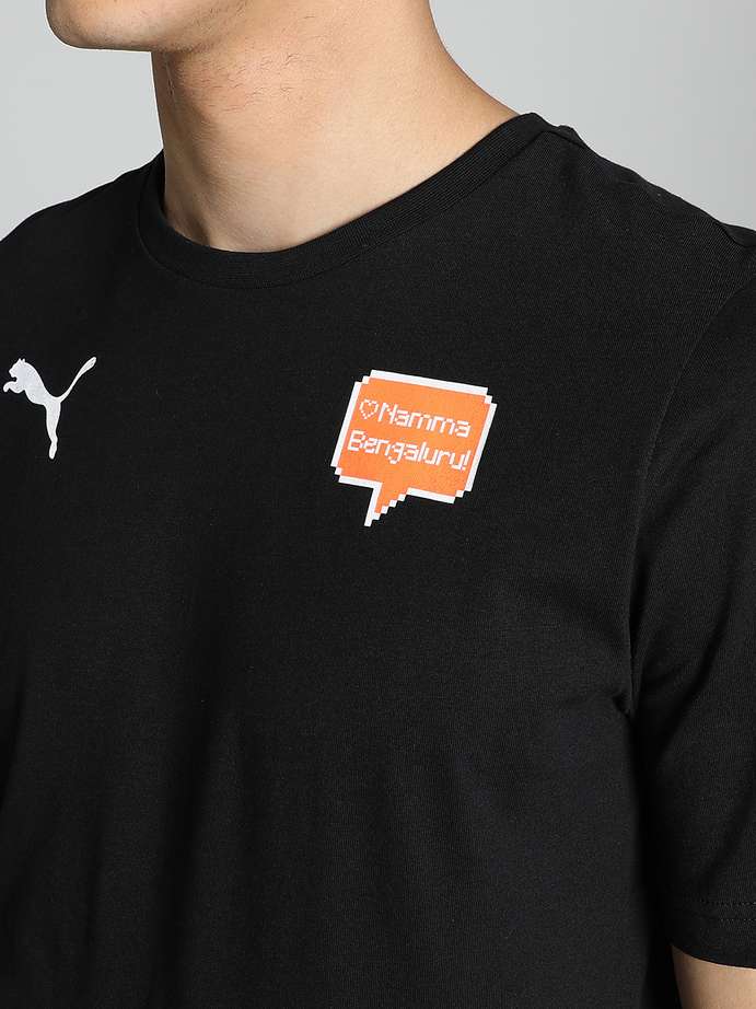 PUMA| Bangalore city printed round neck black t-shirt