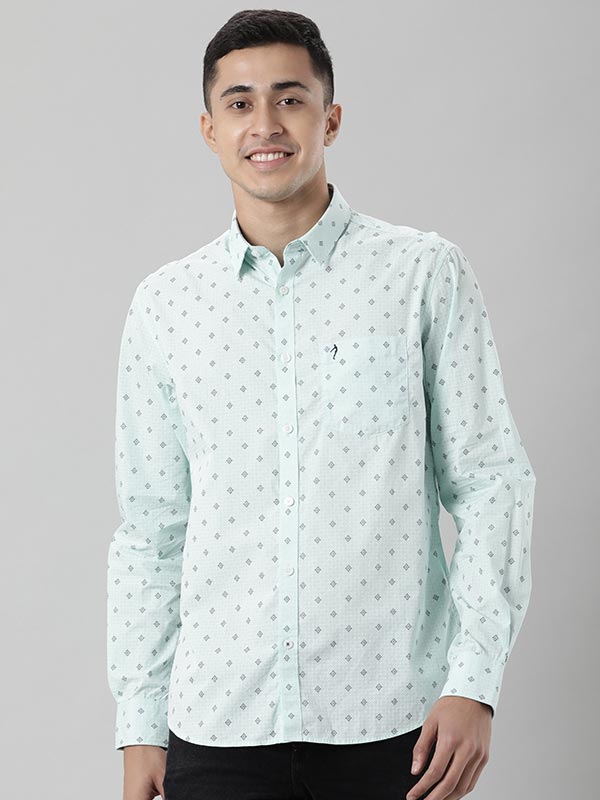 Men Printed Full Sleeve Cotton Shirt by Indian Terrain