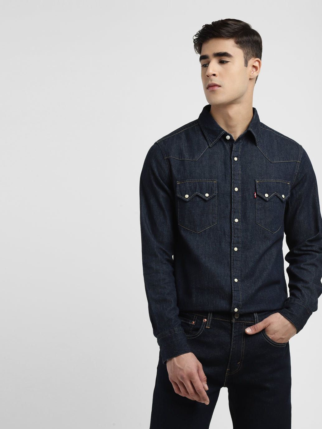 Men's Solid Blue Collar Shirt Levi's
