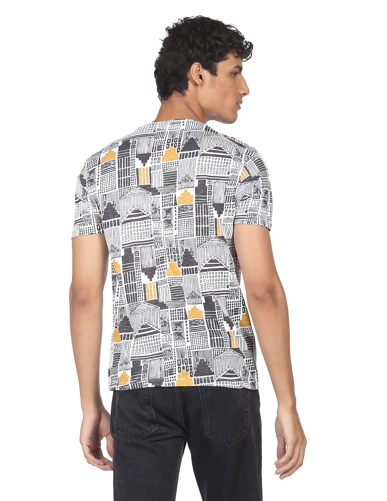 Pure Cotton All Over Print T-shirt by Flying Machine