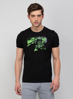 Men Graphic Printed Crew Neck Regular Fit T-shirt by Spykar