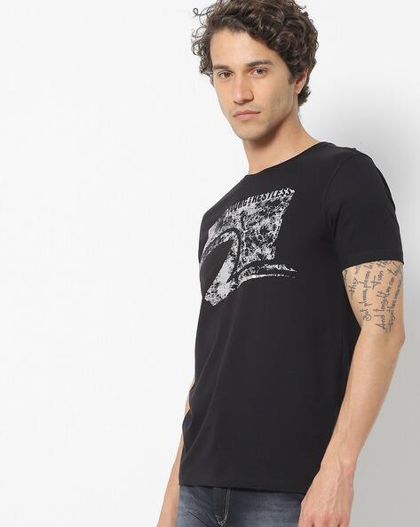 Graphic Print Crew-Neck T-shirt by spykar