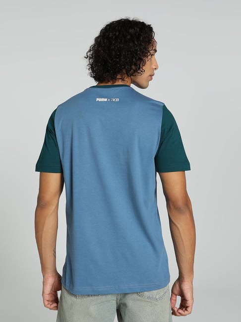 Puma x RCB Blue Regular Fit Graphic Print Athleisure T-Shirt