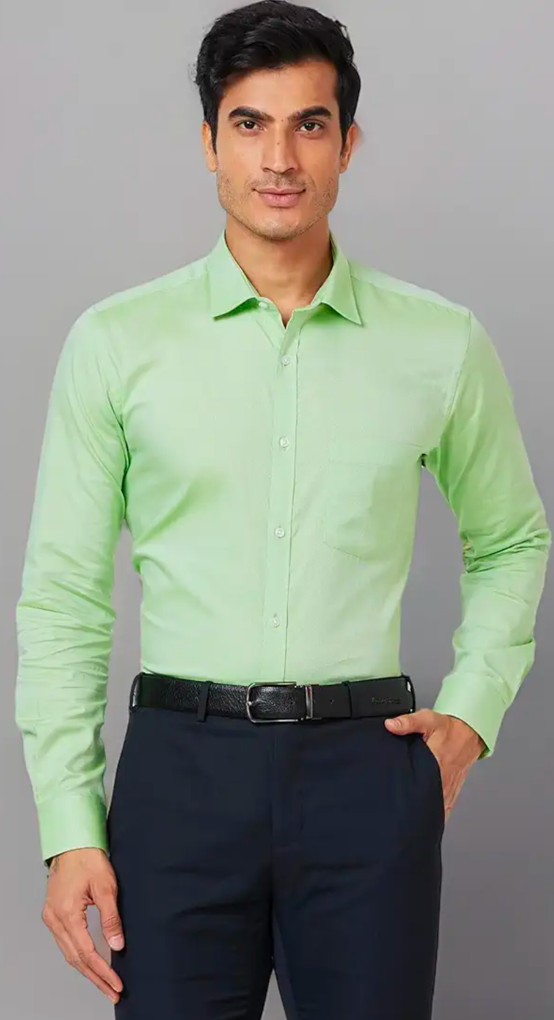 Regular Fit Spread Collar Solid Tencel Shirt UCB