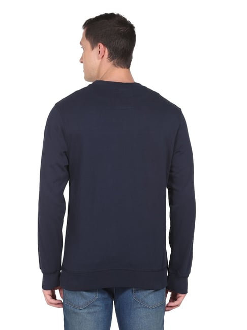 U.S. Polo Assn. Navy Blue Cotton Regular Fit Printed Sweatshirt