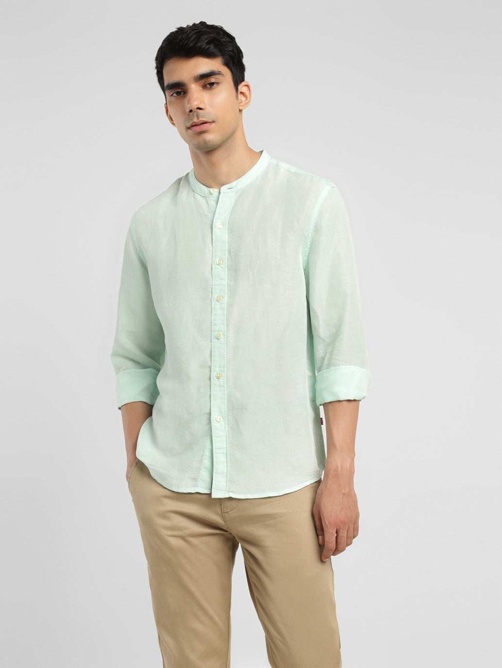 Men's Solid Slim Fit Linen Shirt Levi's